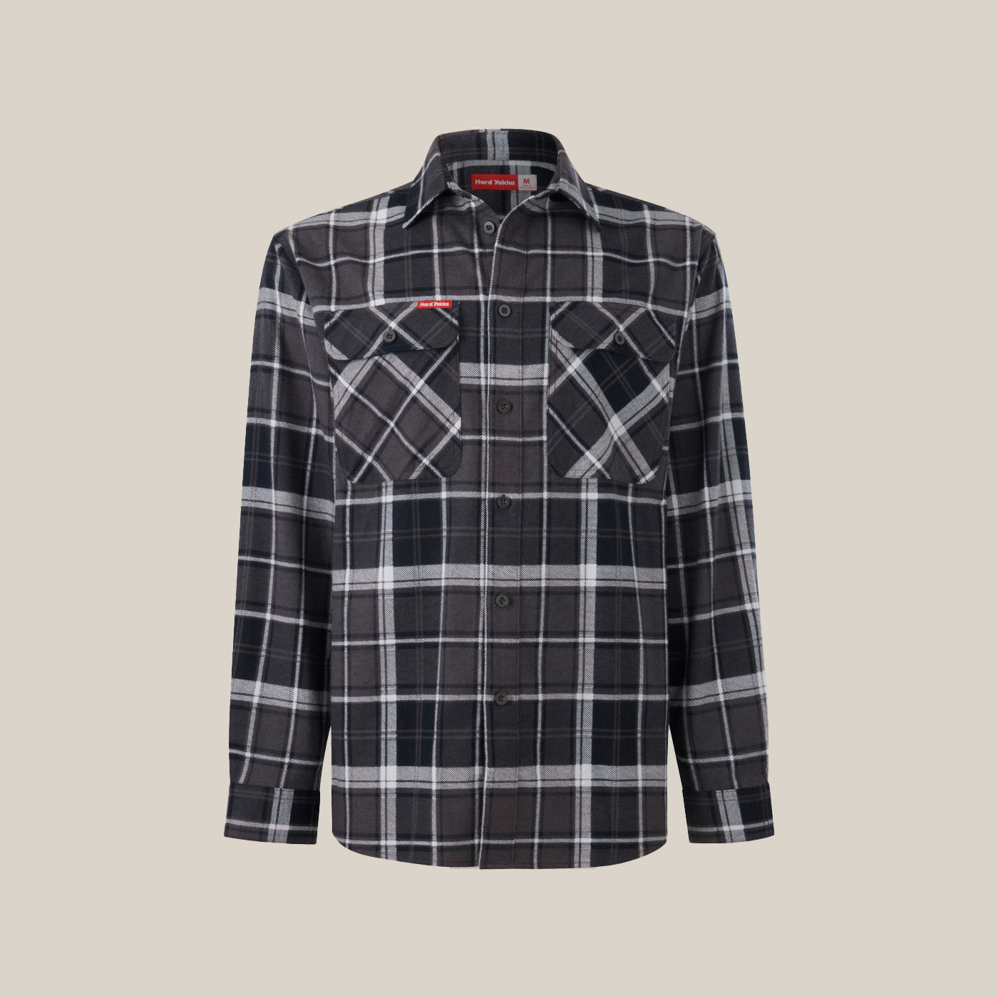 Hard Yakka Core Check Men's Regular Fit Long Sleeve Cotton Flannel Shirt