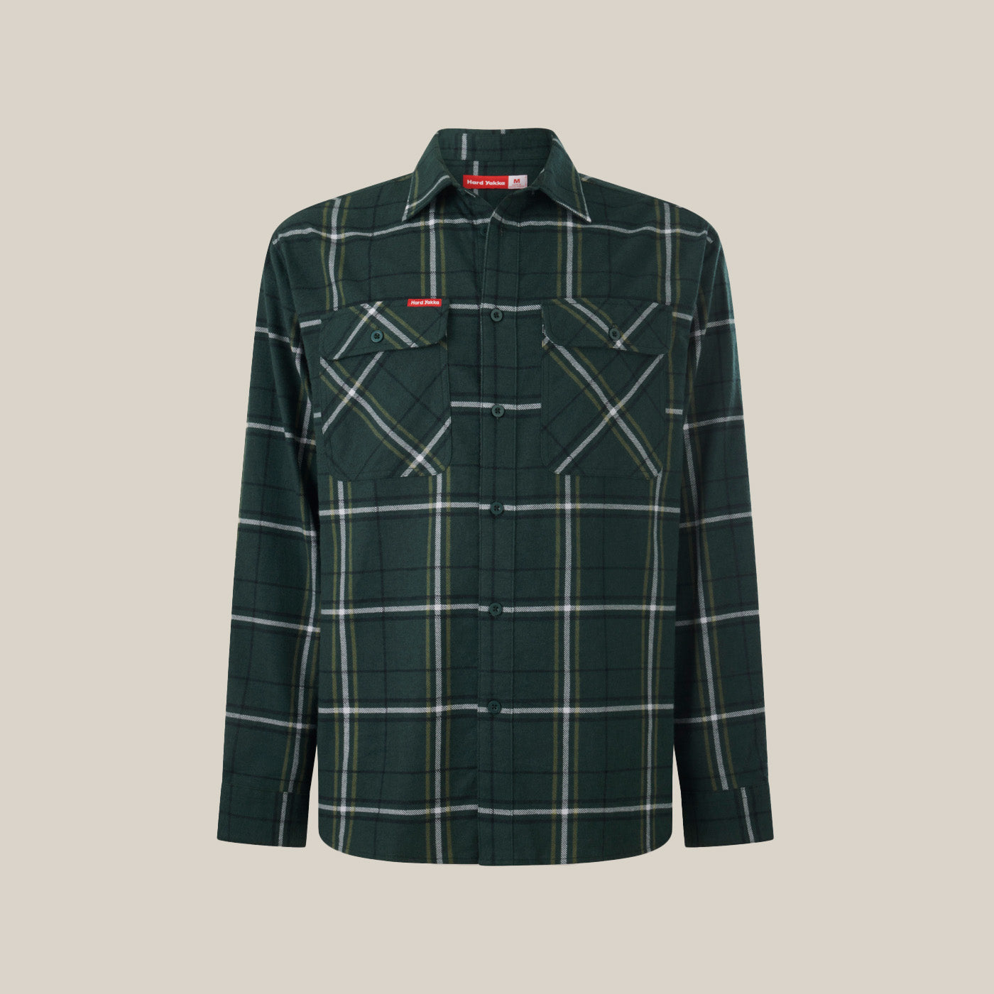 Hard Yakka Core Check Men's Regular Fit Long Sleeve Cotton Flannel Shirt