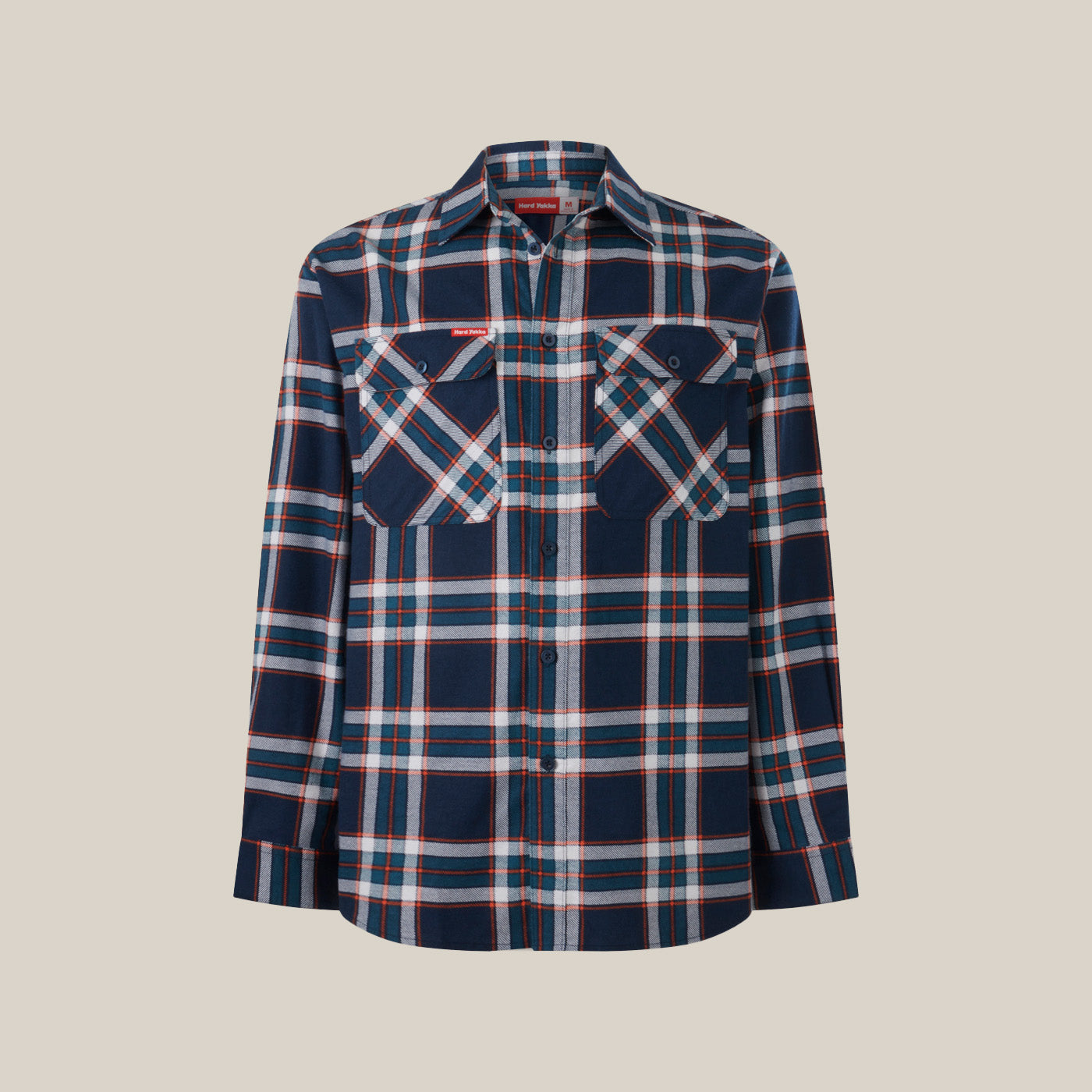 Hard Yakka Core Check Men's Regular Fit Long Sleeve Cotton Flannel Shirt